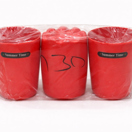 Summer Time Plastic Glass Set – 3 Piece Durable Drinking Glass Set