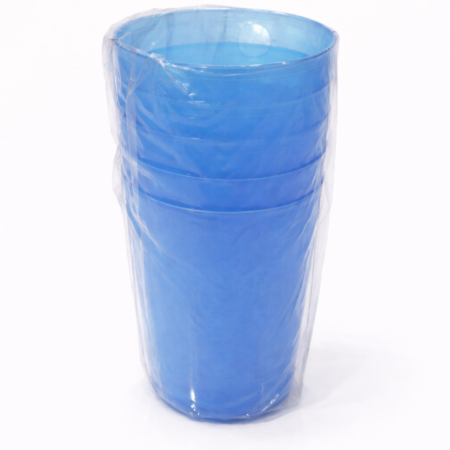 Plastic Drinking Glass Set – Durable Stackable Household Glasses (Blue)